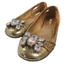 Miu Miu Glitter Flat Shoes Bijou Gold Women's Size EU35/US5