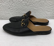 Gucci Princetown Loafers Black Jordaan Slide Mule Horse Bit 37 EU 7 US L135