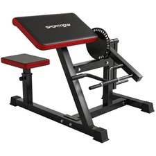 SPORTNOW Adjustable Preacher Curl Bench with Elbow Cushion for Home Gym Exercise