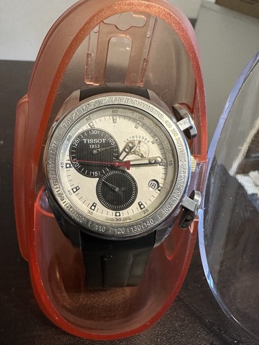 Tissot T-Race Chronograph White Dial 43mm T018617A. Keeps Perfect Time