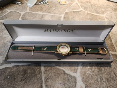 VINTAGE MAJESTRON QUARTZ WATCH ''GOLF THEME'' LEATHER BAND. JAPAN. Needs Battery.