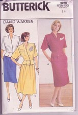 3208 BUTTERICK - Loose TOP w Seam Interest SKIRTS - Sz 14 B 36"