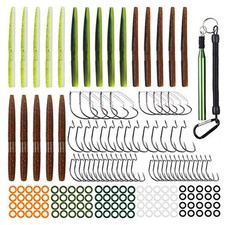 Bass Fishing Wacky Worm Kit, Rig Tool Medium, 176pcs Kit