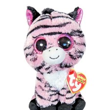 TY Beanie Boos Zoey the Zebra 6" Plush Glam Pink Black Striped Stuffed Animal