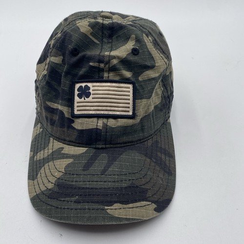 Black Clover Hat Woodland Camo Live Lucky Top Golf Strapback American Flag Dad - Picture 2 of 13