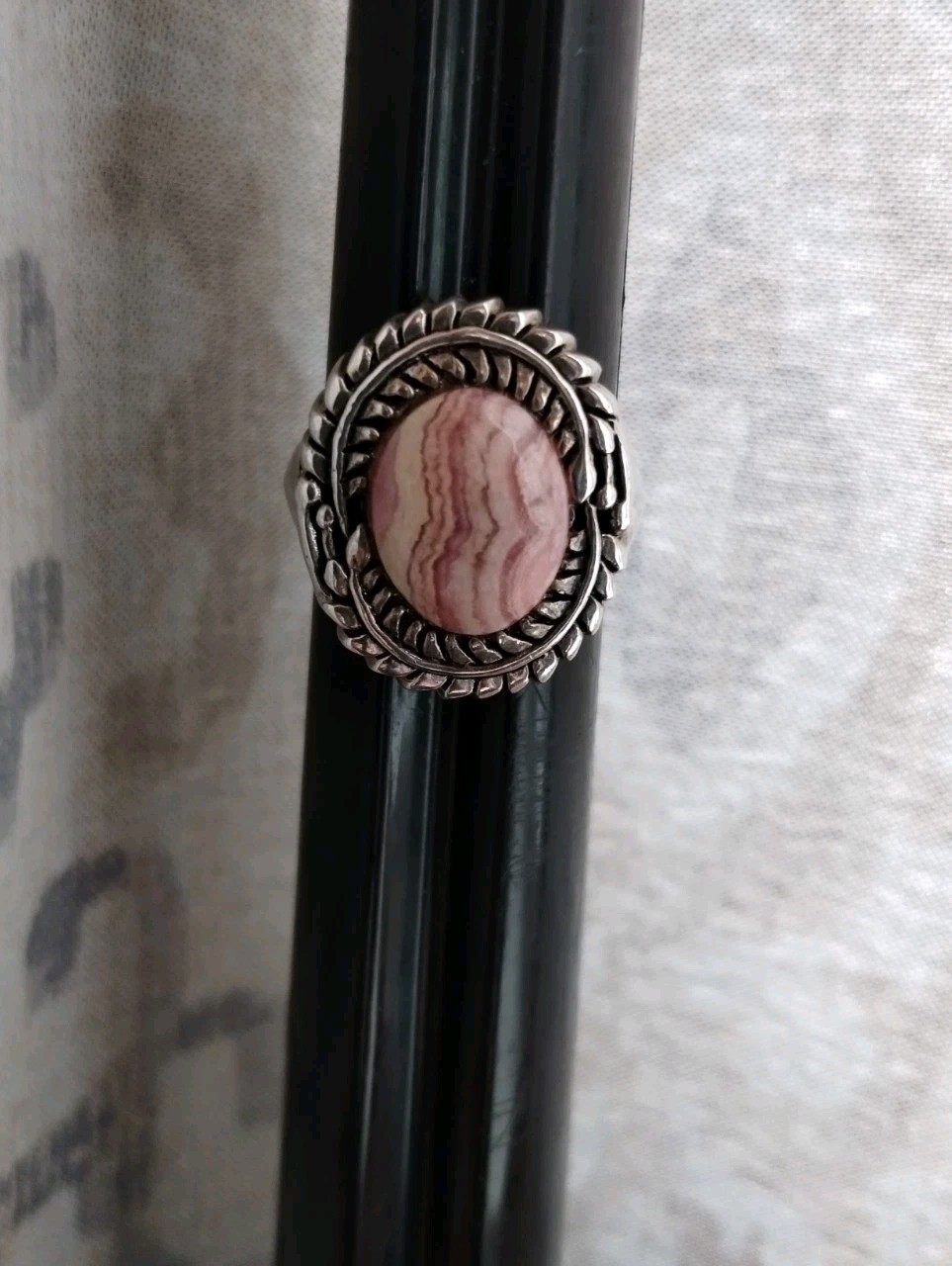 Sterling Silver Ring 925 Signed BBJ Rhodochrosite… - image 2