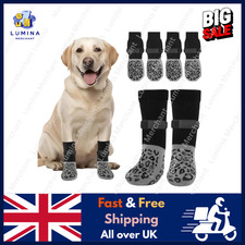 4-Pack Anti-Slip Dog Socks Paws Stop Licking Adjustable Pet Paw Protection Socks