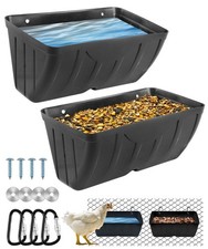 Chicken Feeder, 2 Pack, Poultry Feeders and Waterers, Hanging Goat Feeder Bucket