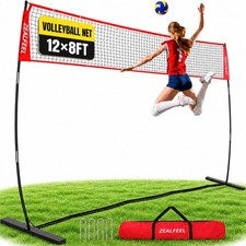 Volleyball Net, 12 ft Portable Height-Adjustable Net for Backyard