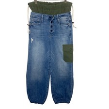 Mother The Balloon Drawstring Jeans Pieces Of What Sz 27 Balloon Cargo Y2K boho