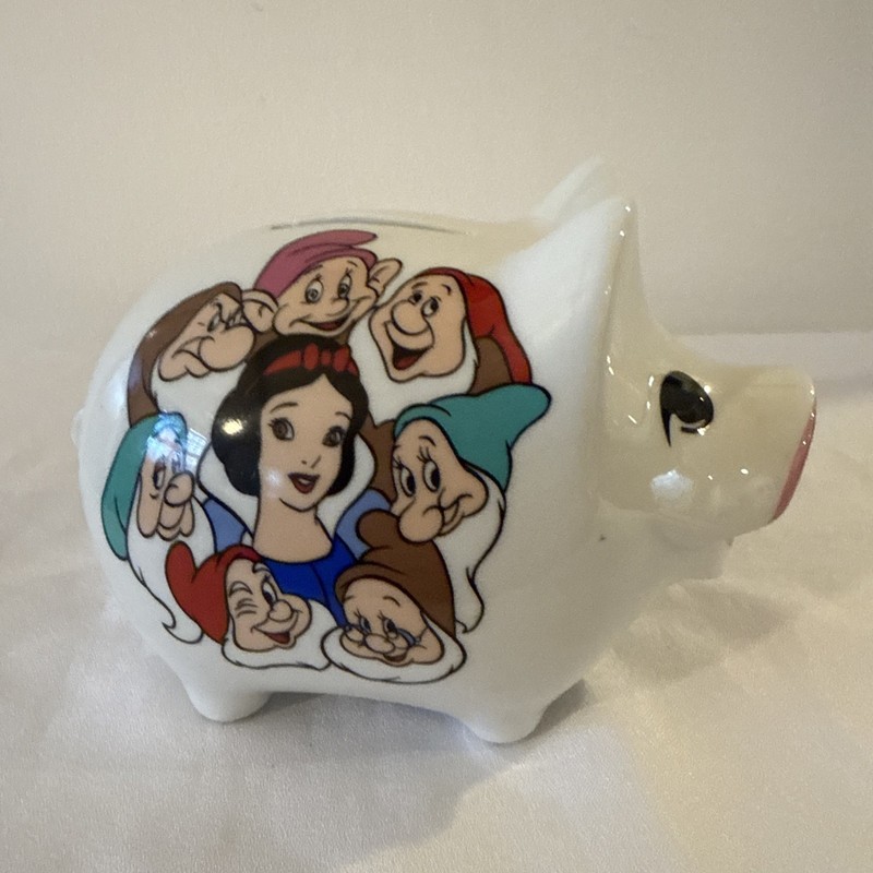 Vintage Reutter Disney Snow White Seven Dwarfs Piggy Bank Germany