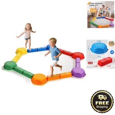 Colorful 18-Piece Sensory Stepping Stones Balance Beam Sets for Active Kids