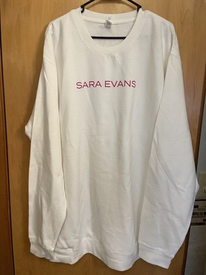 NWOT County Music Star Sara Evans Merch White Crewneck Sweatshirt Sz 3X NEW