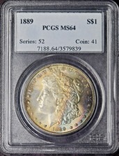 1889 Morgan Silver Dollar Toned - PCGS MS64 - ✪COINGIANTS✪