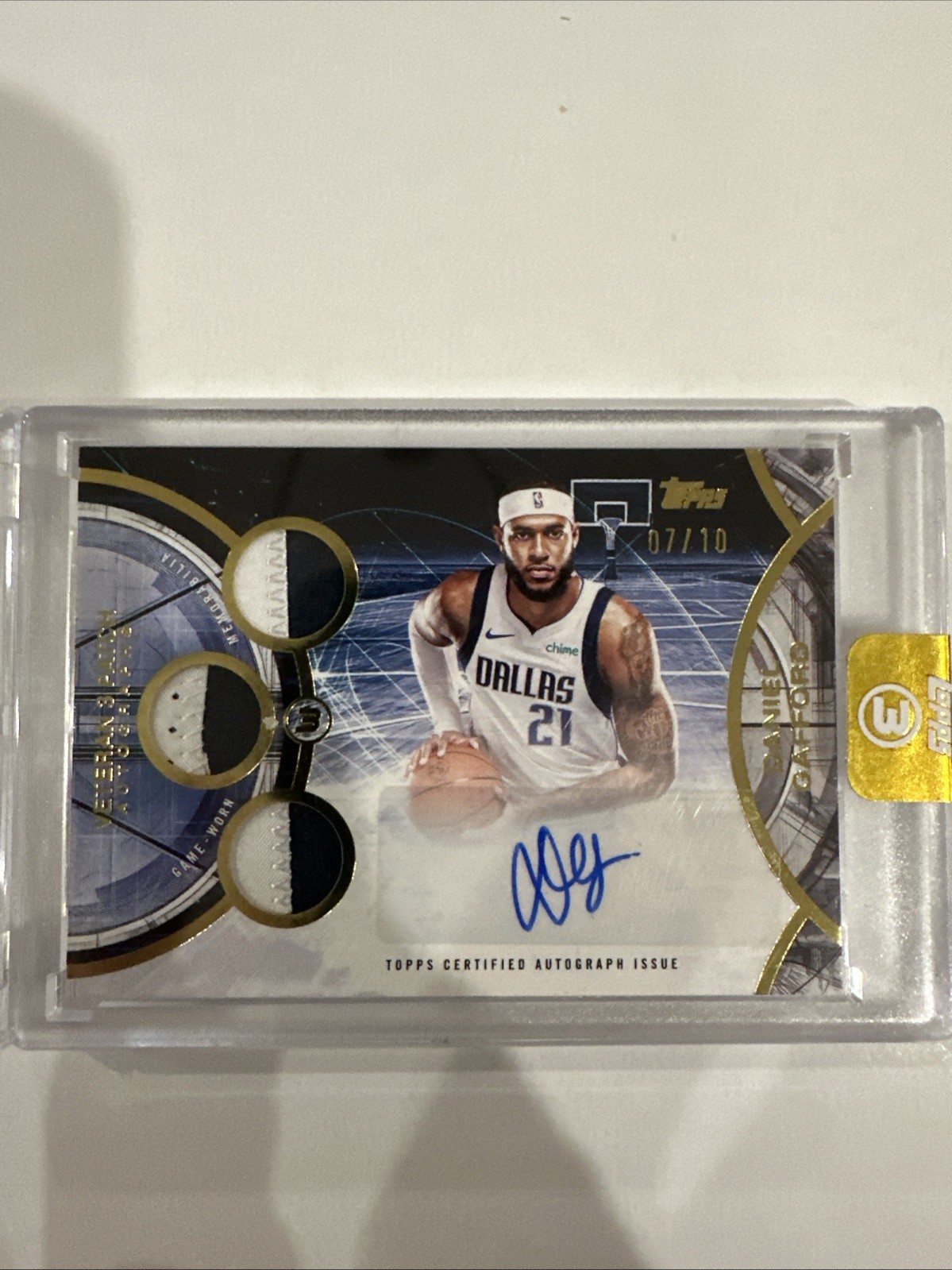Daniel Gafford 2025-26 Topps Chrome Veteran 3 Patch #07/10 Autograph