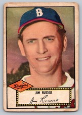 1952 Topps #51 Jim Russell black