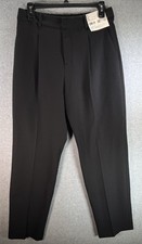 Uniqlo Womens Miracle Air Pleated Pants High Rise Black Size Medium NWT
