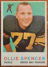 Ollie Spencer 1959 Topps Rookie Card #129 Green Bay Packers