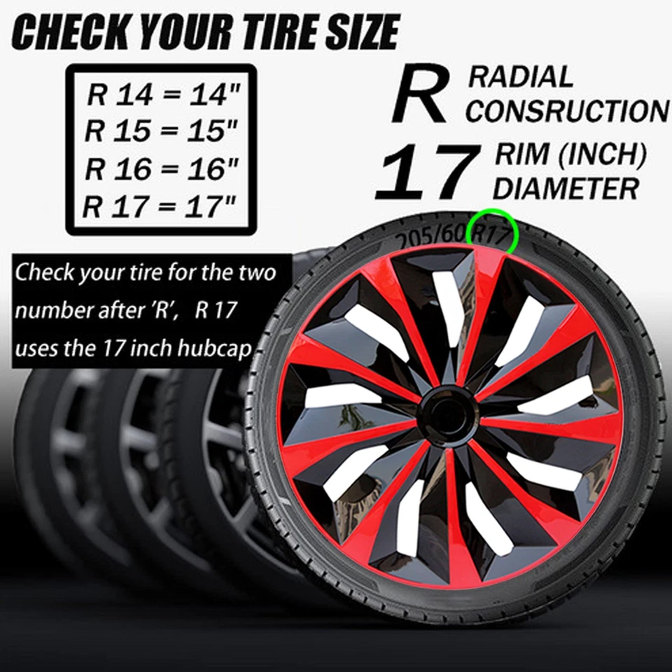 4 PCS 17" Wheel Covers Full Hub Caps R17 Rim for 2007-2010 Pontiac G6 - Image 3 of 4