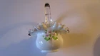 Fenton HP Violets In the Snow Milk Glass Silver Crest Basket Frances Burton