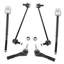 6pcs - All 4 Inner  Outer Tie Rods, Both 2 Front Sway Bar Links for