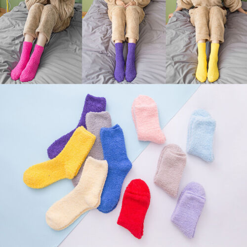 1Pair Coral Fleece Floor Winter Fluffy Mid-Calf Short Hosiery Socks Warmer - Picture 2 of 44