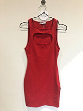 Zara Red Cut Out Key Hole Mini Dress Size S New Bloggers Fave