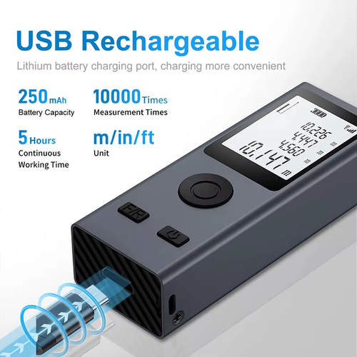 50m Mini Laser Entfernungsmesser Distanzmesser Distanzmessgerät USB C - Bild 6 von 11