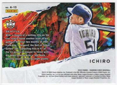 ICHIRO 2022 Panini Diamond Kings Aficionado #13 MLB Mariners ID