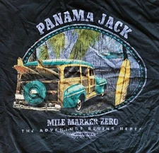 Panama Jack Mile Marker Zero The Adventure Begins T-Shirt, Blue, Size Small