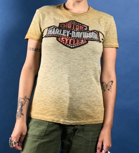 Harley-Davidson Women’s Small Studded Bar & Shield Logo Short Sleeve T Shirt - Picture 21 of 24