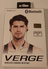 Prime Audio Bluetooth VERGE Wireless Earbuds With Mic - Black - Sealed