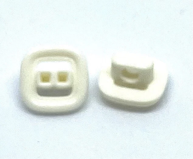 10pcs X 10mm Off White Square Rounded Edge Cut Out Shank Buttons - Image 3 of 4