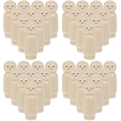  40 Stück Blanko-Klammerpuppen, DIY-Malerei-Klammerpuppen, Holzpuppenornamente,