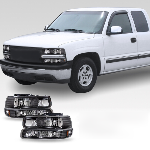 99-02 Silverado Headlight Assembly Smoke Black Headlight & Bumper Light Assemblies For 99-02 Silverado, 00-06 Suburban 1500/2500 - Direct Fit Bumpers & Parts For Chevrolet Suburban 1500 - Foto 10