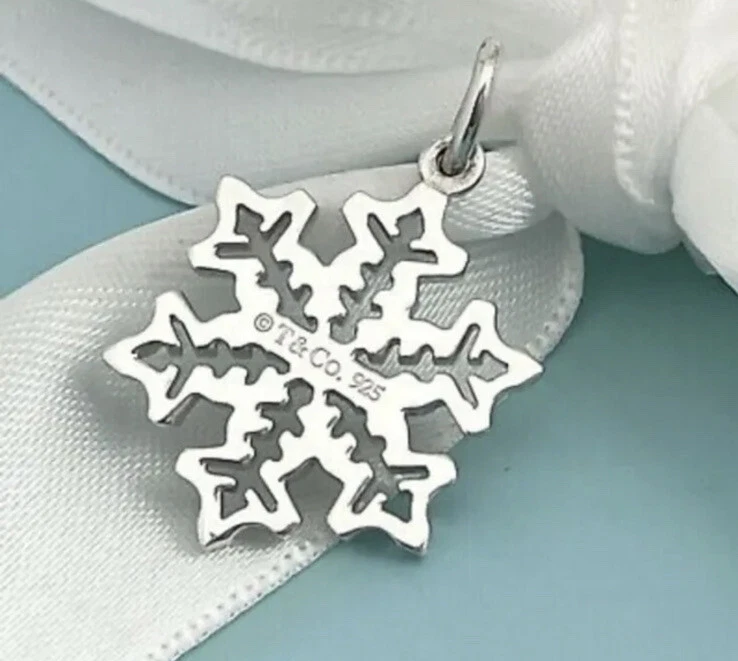 Tiffany & Co. Silver Snowflake Charm Pendant, Clasp Link Necklace Bracelet  Gift