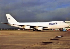 Postcard Airline MIDEX AIRLINES B747-228F A6-MDG CC7.