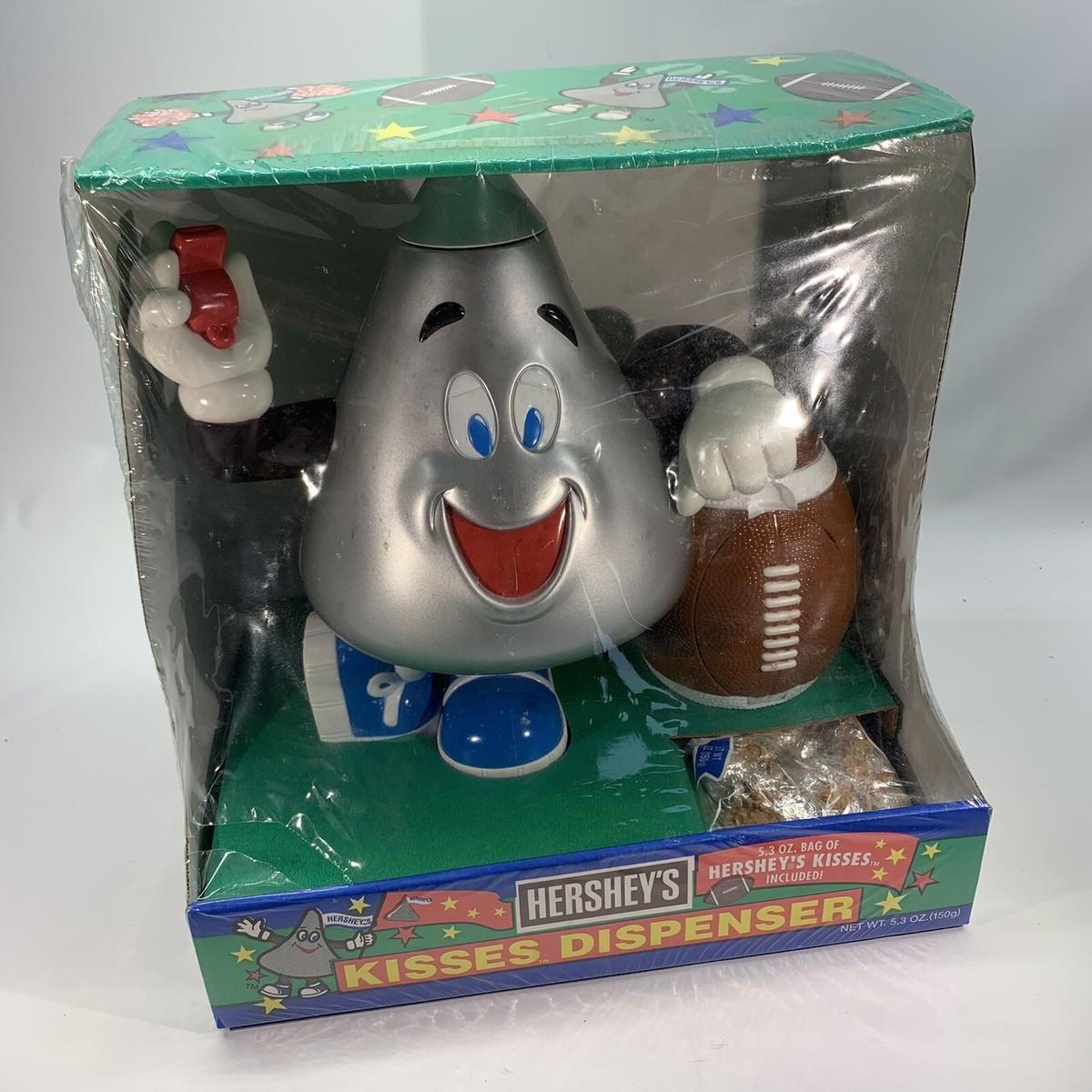 00sレアHERSHEY'S KISSES DISPENSER Football Hershey Kisses Dispenser - Football Theme - NEW Original Packaging