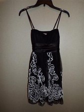 NEW Speechless Dress Size Small Juniors Black White Mesh Layered Sleeveless NWT