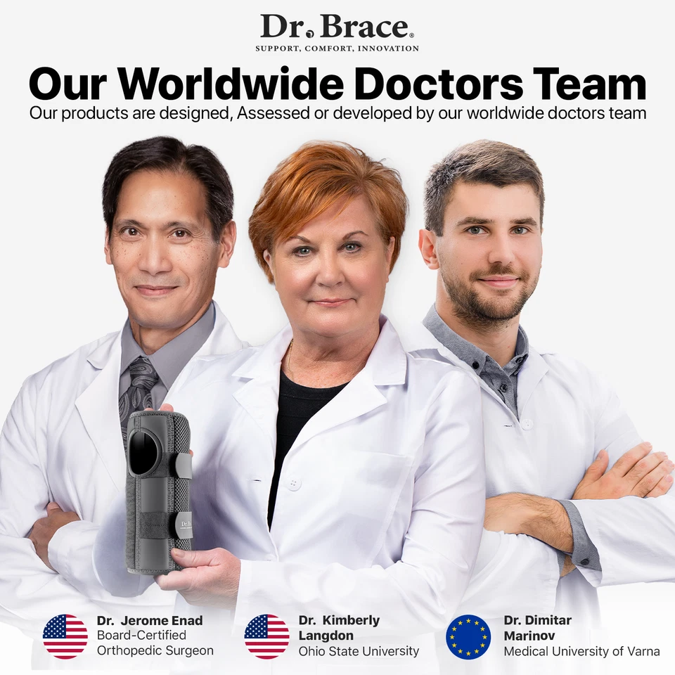 Muñequera ajustable DR. BRACE con férulas superiores e inferiores y cojín Foto 3 de 4