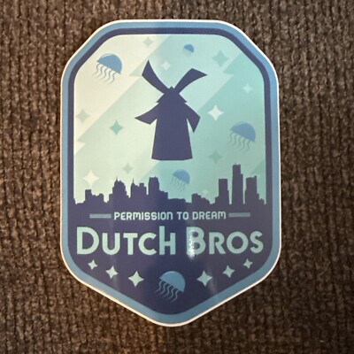 DUTCH Bros STICKER August RELEASE Date 2016 PERMISSION To DREAM Jellyfish!