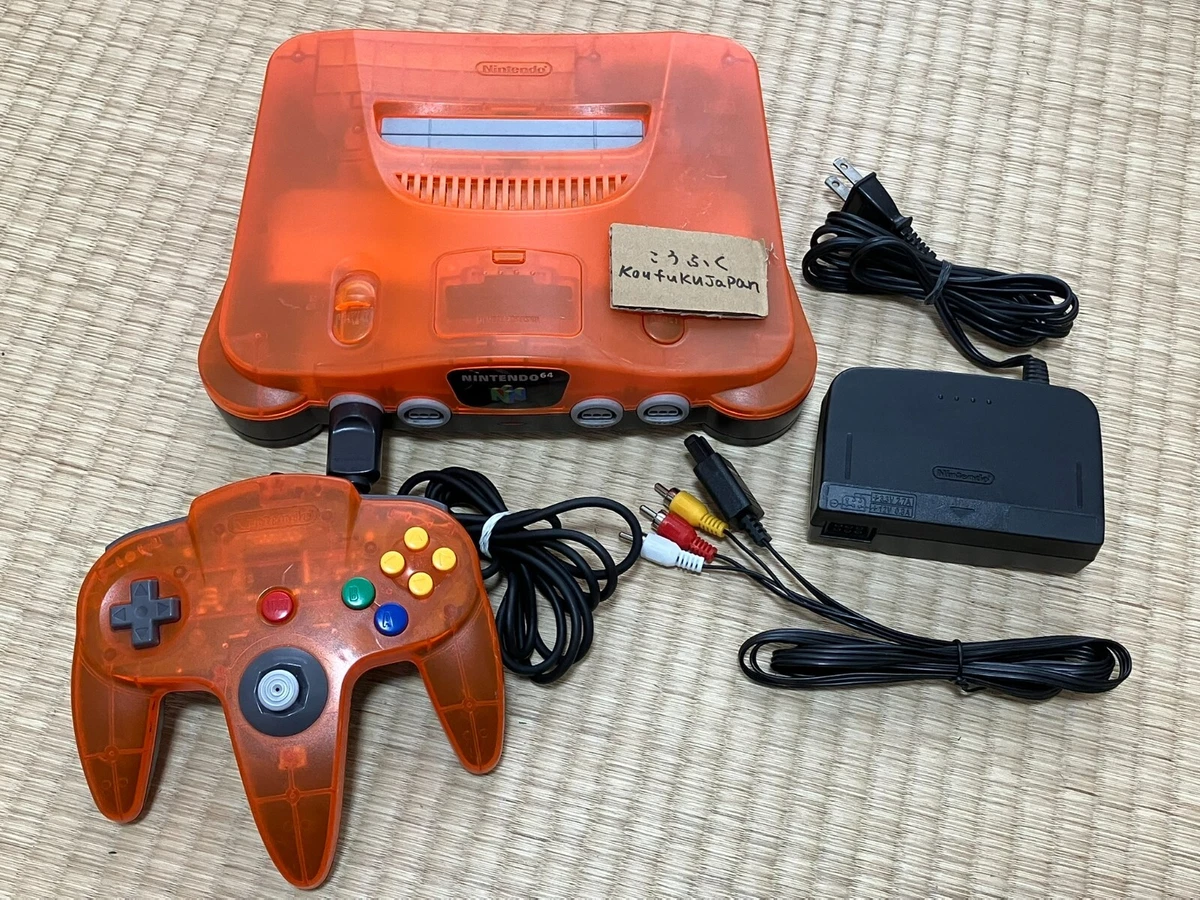 Nintendo 64 Daiei Hawks Console Orange Black controller set N64