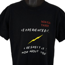 T-shirt vintage M26 X26 taser uomo taglia large nera Y2K forze dell'ordine poliziotti