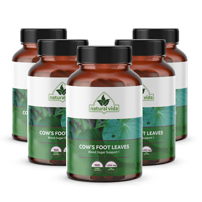 5 Cow's Foot (Pata de Vaca) Glucose Support - 1500mg - 500 Veggie Capsules