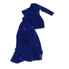 Shein Blue Sequined One Shouder With Train
