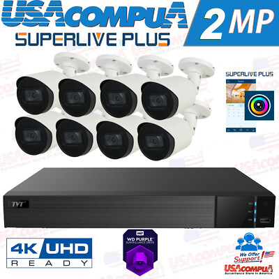 SUPERLIVEPLUSS  Security Cameras System  Bullet 1080p Analog 8CH DVR CCTV 