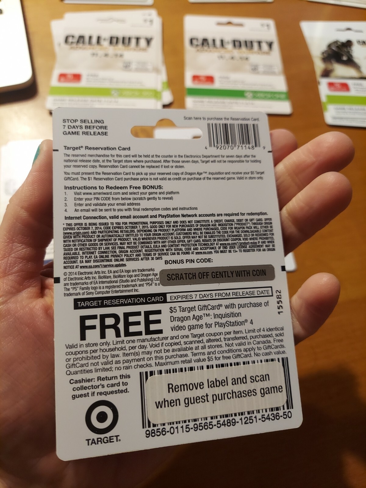 Ps4 Dragon Age Inquisition Pre Order Target Collectible Reservation Card |  Ebay