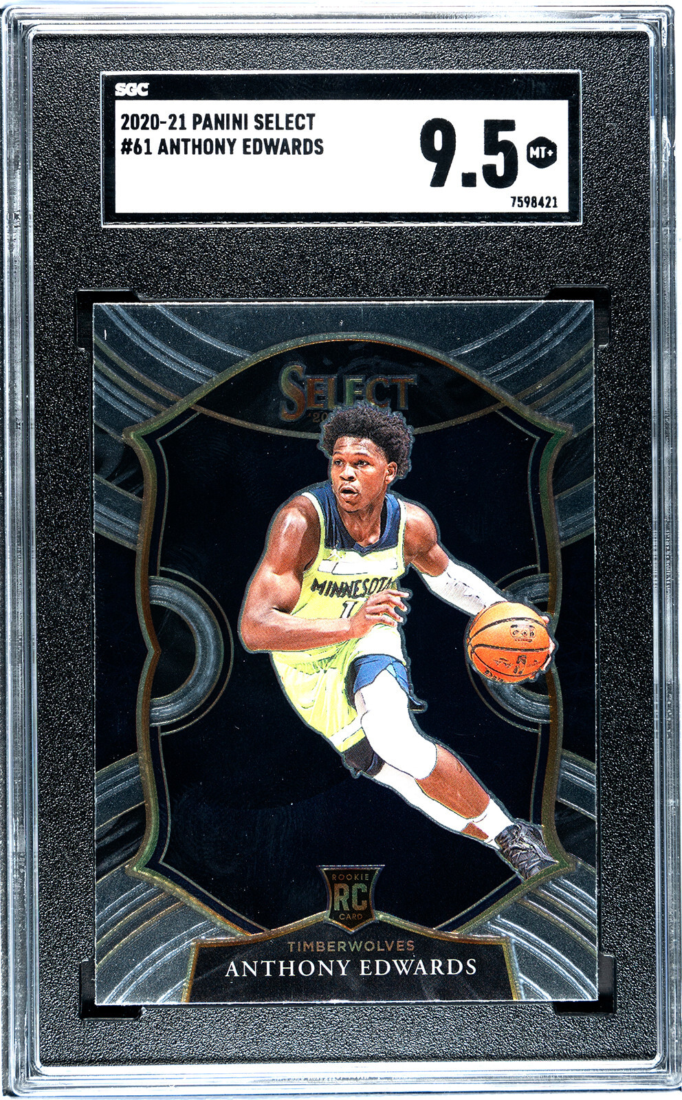 2020-21 Panini Select - Concourse #61 Anthony Edwards (RC) SGC 9.5 Baby Jordan!