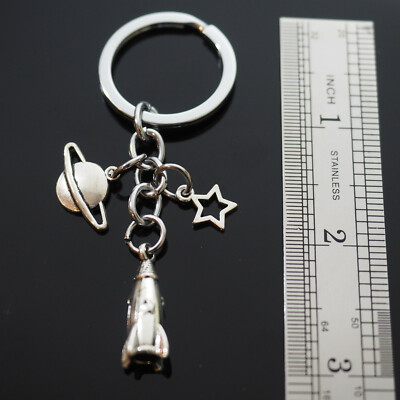 Rocket Spaceship Star Planet Saturn Pendant Charms Silver Color