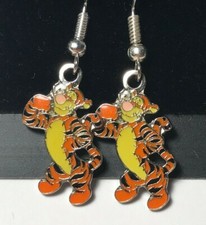 Vintage Disney Tigger Winnie The Pooh Bear Earrings Disneyana Charm
